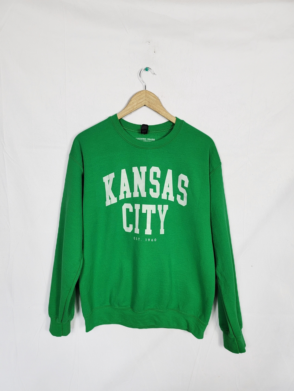Women's Medium Kansas City Green Crewneck Sweatshirt - Classic Graphic
